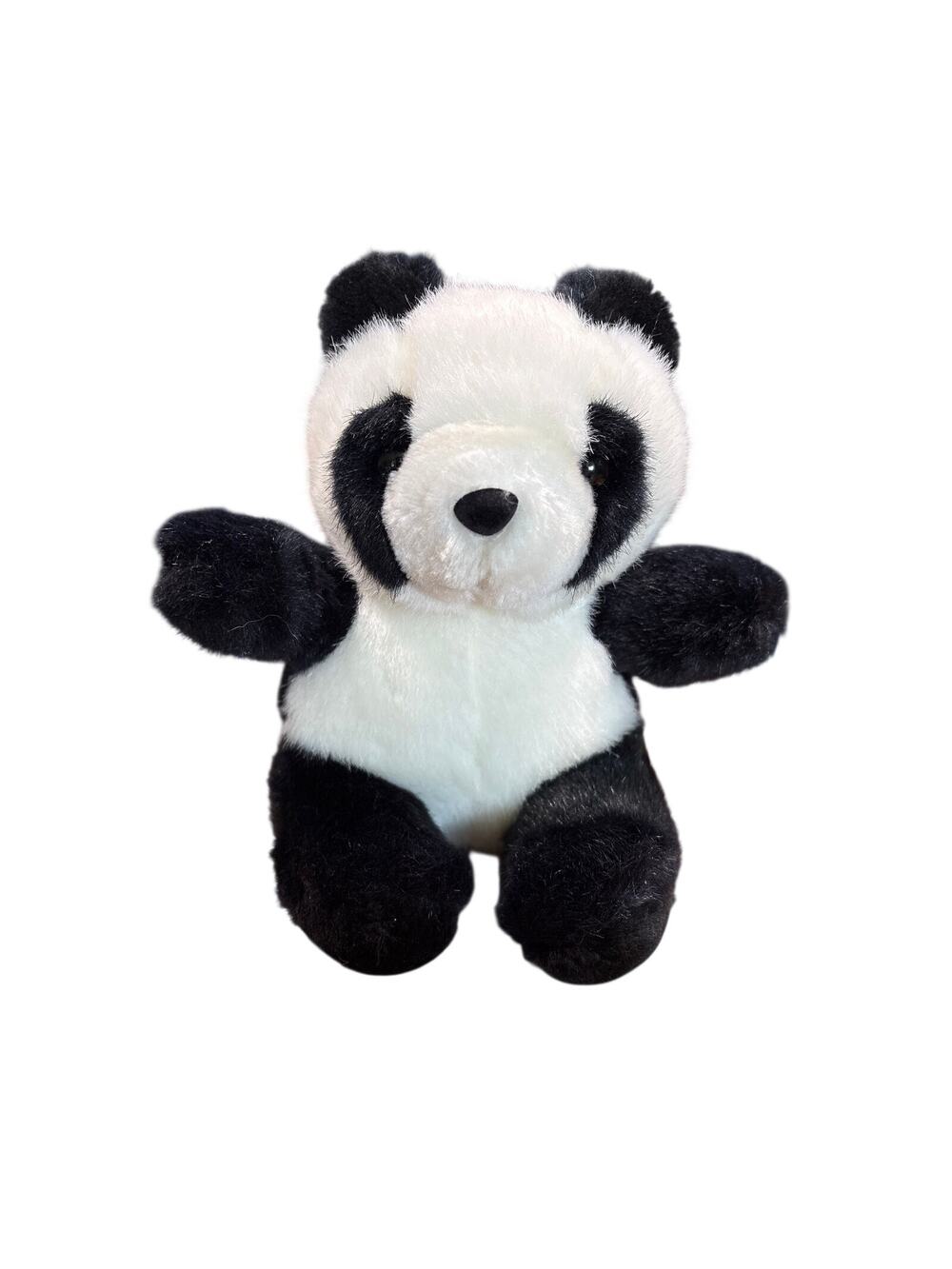 Vtg Plush 7” panda stuffed animal small teddy bear  it’s all Greek to me